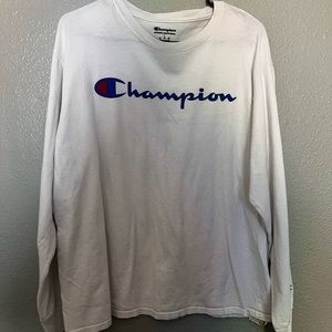 White long Sleeve champion shirt, size Large